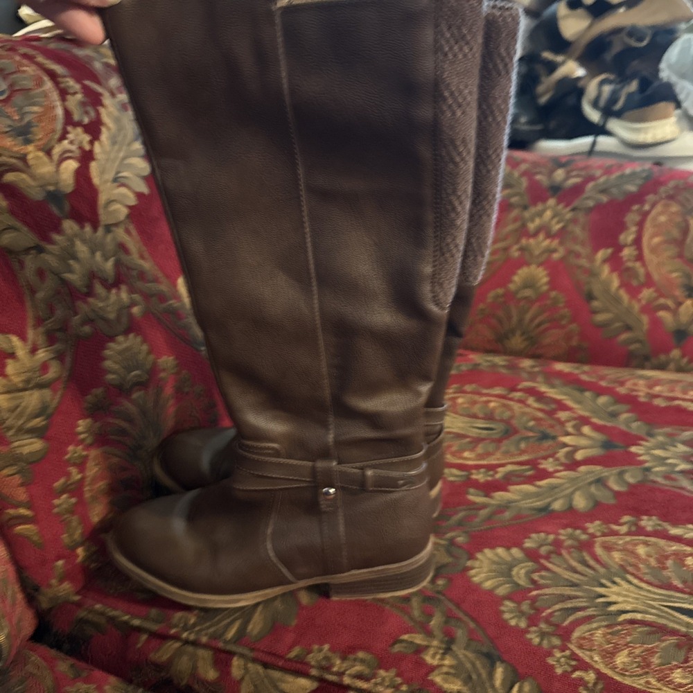 LIFESTRIDE Women's Knee High Zip Up Fashion Boots Black Size:7.5